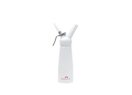 White Kitchen Whip Aluminum Dispenser 1 Pint & 1 Liter