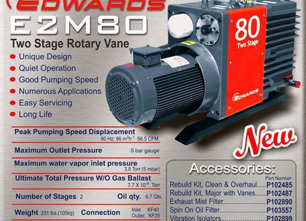 Edwards E2M80 57 CFM Dual-Stage High Capacity Vacuum Pump