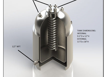 Jacketed Stainless Steel LP Tank with Internal Condensing Coil and Dip Tube
