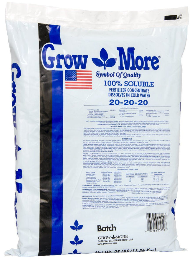 Grow More Water Soluble 20-20-20, 25 lbs Grow More 
