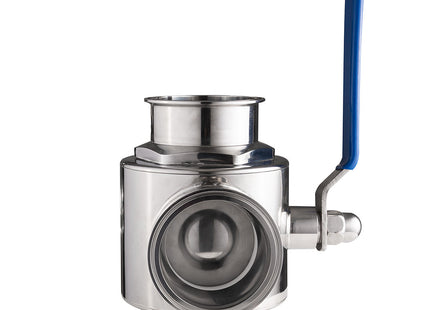 Sanitary 3-Way Ball Valve 4" Tri-Clamp