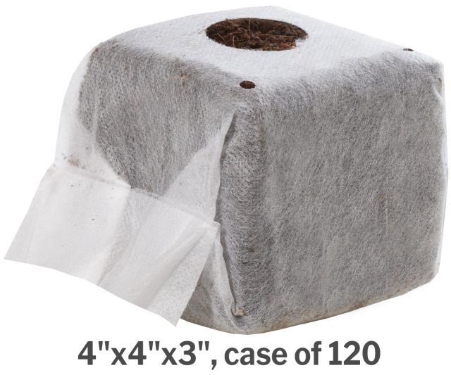 GROW!T Commercial Coco, RapidRIZE Block Hydroponic Center GROW!T 4"x4"x3" - Case of 120 