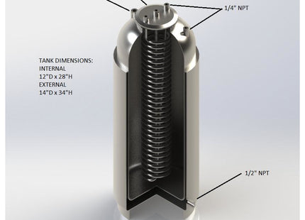 Jacketed Stainless Steel LP Tank with Internal Condensing Coil and Dip Tube