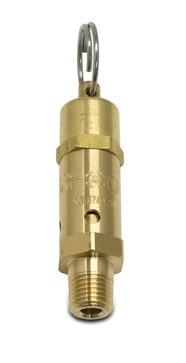ASME-Code Fast-Acting Pressure-Relief Valve for Air, Test Ring, Brass Seal, 1/4 NPT, 3-1/8" High Shop All Categories BVV 25 PSI 