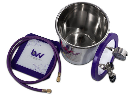 Best Value Vacs 1.5 Gallon Tall Stainless Steel Vacuum Chamber - W/GLASS LID