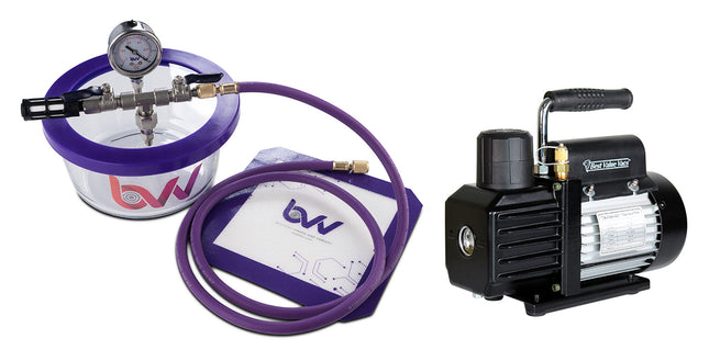 BVV 1.75 Pyrex Vacuum Chamber and Vacuum Pump Kit Shop All Categories BVV 3CFM Single Stage Pump 
