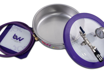 Best Value Vacs 1 Gallon Flat Stainless Steel Vacuum Chamber W/GLASS LID