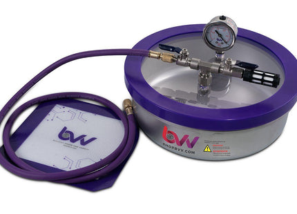 Best Value Vacs 1 Gallon Flat Stainless Steel Vacuum Chamber W/GLASS LID