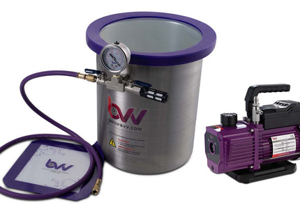 Glass Vac 3 Gallon TALL Stainless Steel Vacuum Chamber and Vacuum Pump Kit