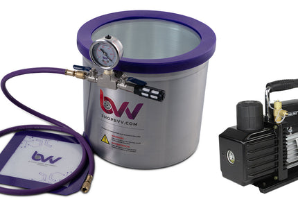 Best Value Vacs 5 Gallon SIDEMOUNT Aluminum Vacuum Chamber and Vacuum Pump Kit