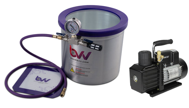 Best Value Vacs 5 Gallon SIDEMOUNT Aluminum Vacuum Chamber and Vacuum Pump Kit Shop All Categories BVV 3CFM Single Stage Pump 