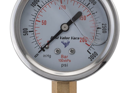 Oil Filled Vacuum/Pressure Gauge - Bottom Mount - 1/4" MNPT