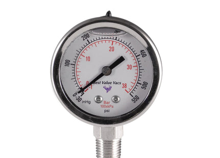 Oil Filled Vacuum/Pressure Gauge - Bottom Mount - 1/4" MNPT