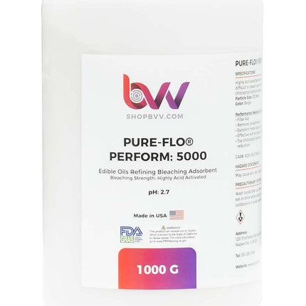 Pure-Flo® Perform 5000 Highly Acid Activated Bleaching & Decolorizing Bentonite for Edible Oils *FDA-GRAS Shop All Categories BVV 1000 Gram 