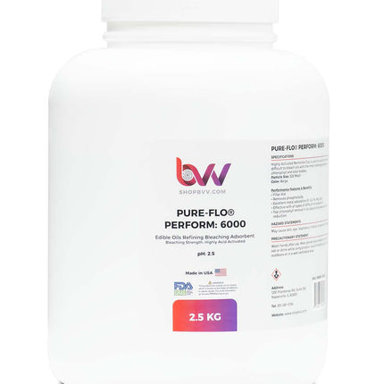 Pure-Flo® Perform 6000 Highly Activated Bleaching & Decolorizing Bentonite for Edible Oils *FDA-GRAS New Products BVV 2.5KG 