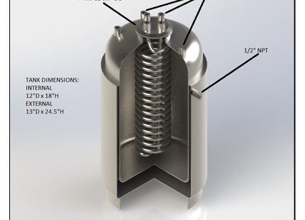 Jacketed Stainless Steel LP Tank with Internal Condensing Coil and Dip Tube