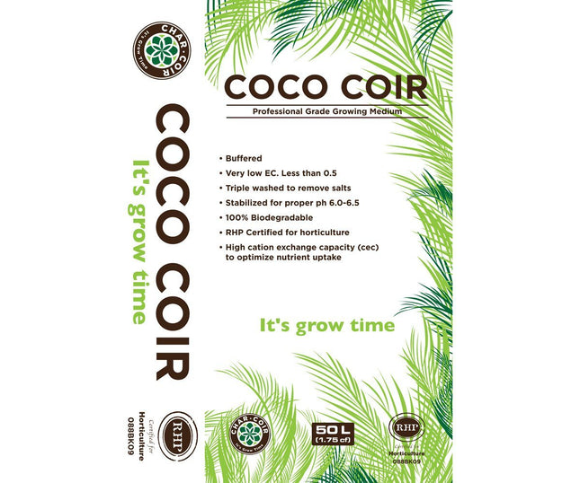Char Coir 100% RHP Certified Coco Coir, 50 L Char Coir 