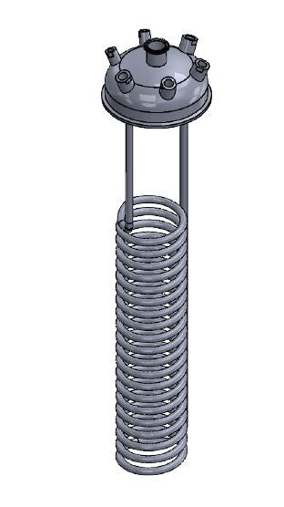 150 Liter Collection Vessel with Internal Coil, Coned Bottom, and Baffle in Jacket