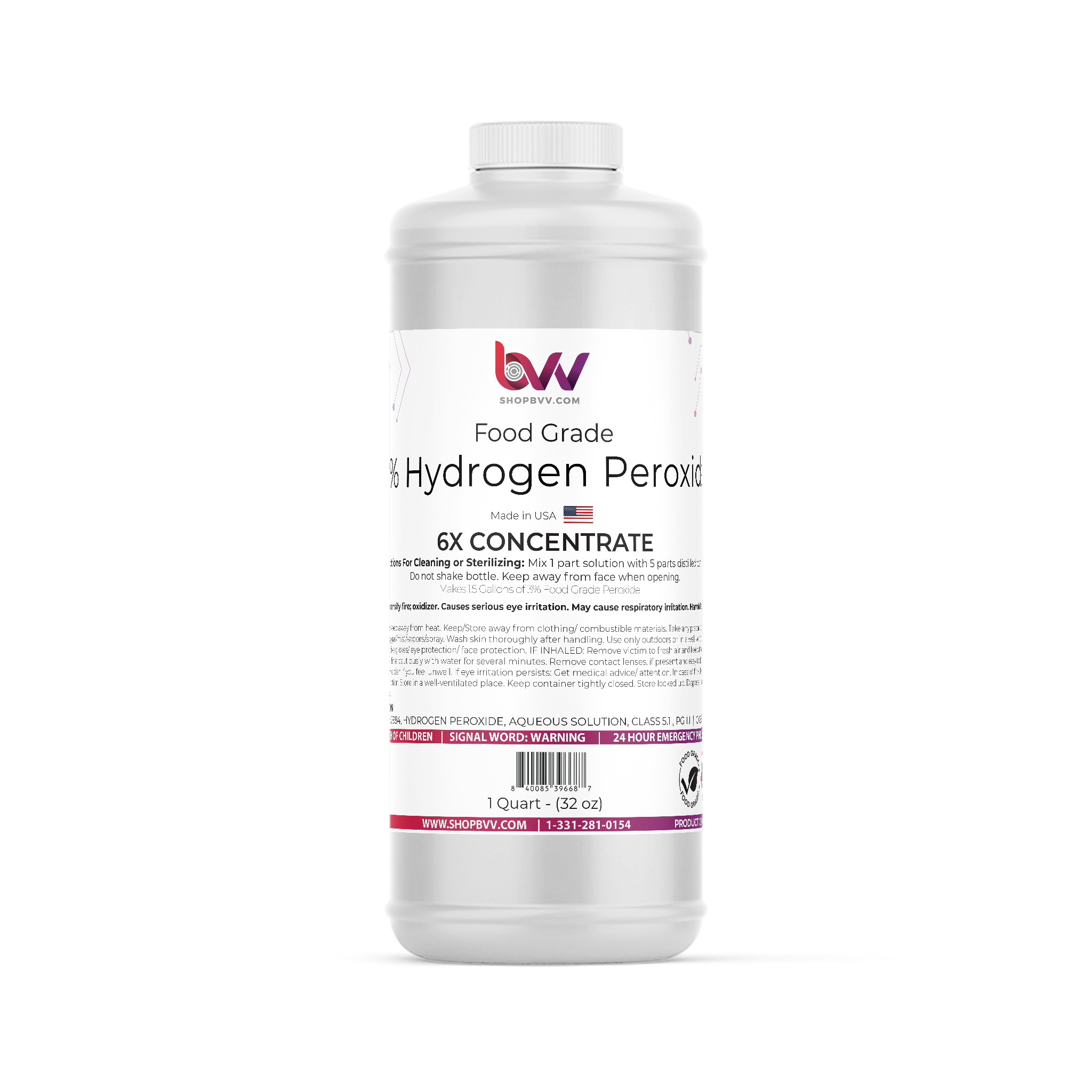 18% Hydrogen Peroxide Food Grade H2O2 – BVV 18% Hydrogen Peroxide Food Grade H2O2 – BVV