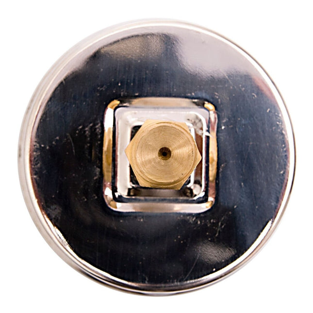 2-1/2" Oil Filled Vacuum Pressure Gauge - Stainless Steel Case, Brass, 1/4" NPT, Center Back Mount Connection -30HG/30PSI