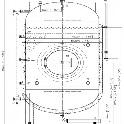 7 bbl Brite Tank | Jacketed - Stainless Steel
