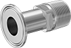 High-Polish Quick-Clamp Sanitary Tube Fitting, 304 Stainless Steel Straight Adapter For 2" Tube Od x 2 Npt Male
