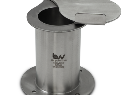 Stainless Steel Drum Lid Exhaust 2" Teardrop Flanged Vent Damper Smoke Stack for BBQ Smoker