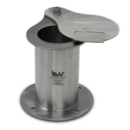 Stainless Steel Drum Lid Exhaust 2" Teardrop Flanged Vent Damper Smoke Stack for BBQ Smoker