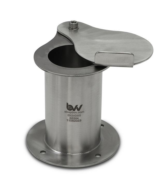 Stainless Steel Drum Lid Exhaust 2" Teardrop Flanged Vent Damper Smoke Stack for BBQ Smoker