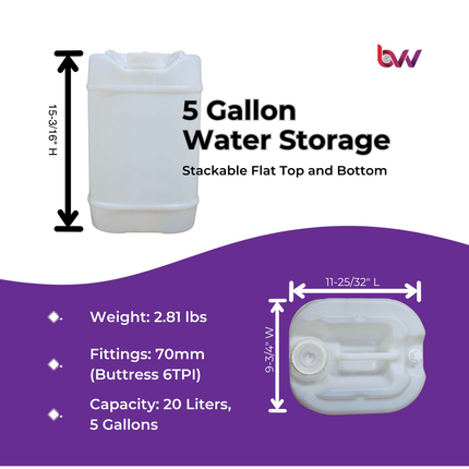 5 Gallon Stackable Water Storage Container w/vent