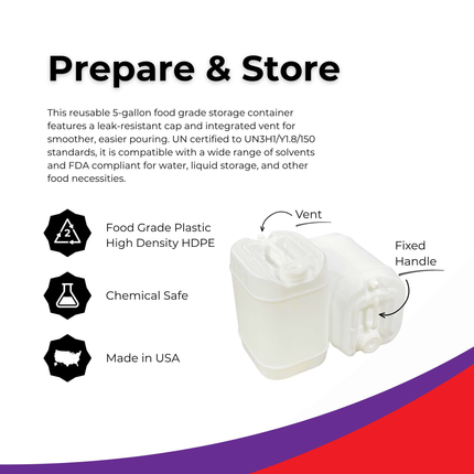 5 Gallon Stackable Water Storage Container w/vent