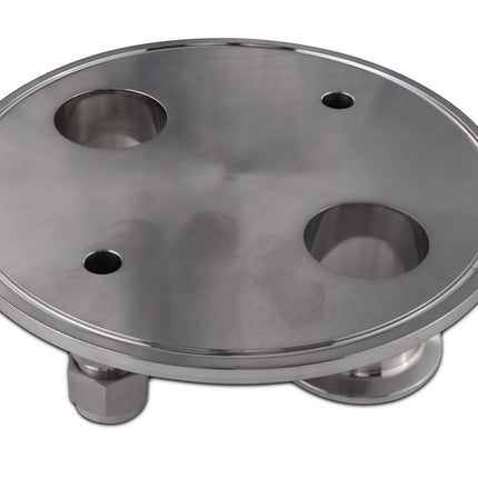 Extractor End Cap (2) 1.5" TriClamp x (2) 1/2" Compression