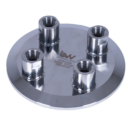 6" Tri-Clamp Endcap w/ (4) 1/4" FNPT Ports