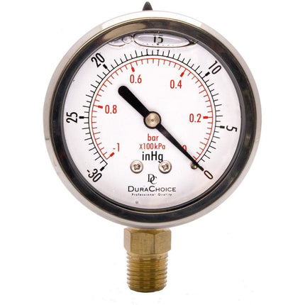 Liquid Filled Vacuum Gauges - NPT Lower Mount