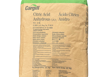 Citric Acid 97% USA - High Purity - Anhydrous FCC, USP, Kosher