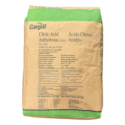 Citric Acid 97% USA - High Purity - Anhydrous FCC, USP, Kosher