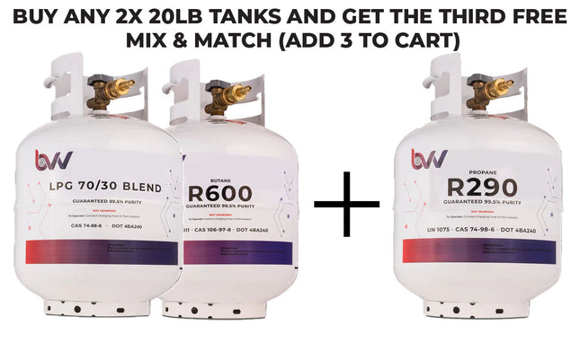 20LB High Purity USA 70/30% N-Butane/Propane Blend - 99.5% Guaranteed - Buy 2 Get 1 Free (Add 3 To Cart)