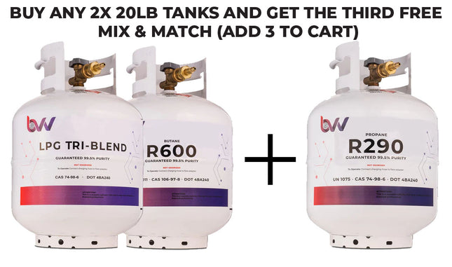 20LB High Purity USA 50/25/25% N-Butane/Iso-Butane/Propane TRI-Blend - 99.5% Guaranteed - Buy 2 Get 1 Free (Add 3 To Cart)