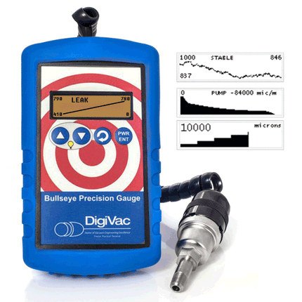 Bullseye Precision Gauge with Bluetooth | Wireless Vacuum Gauge NPT, KF25
