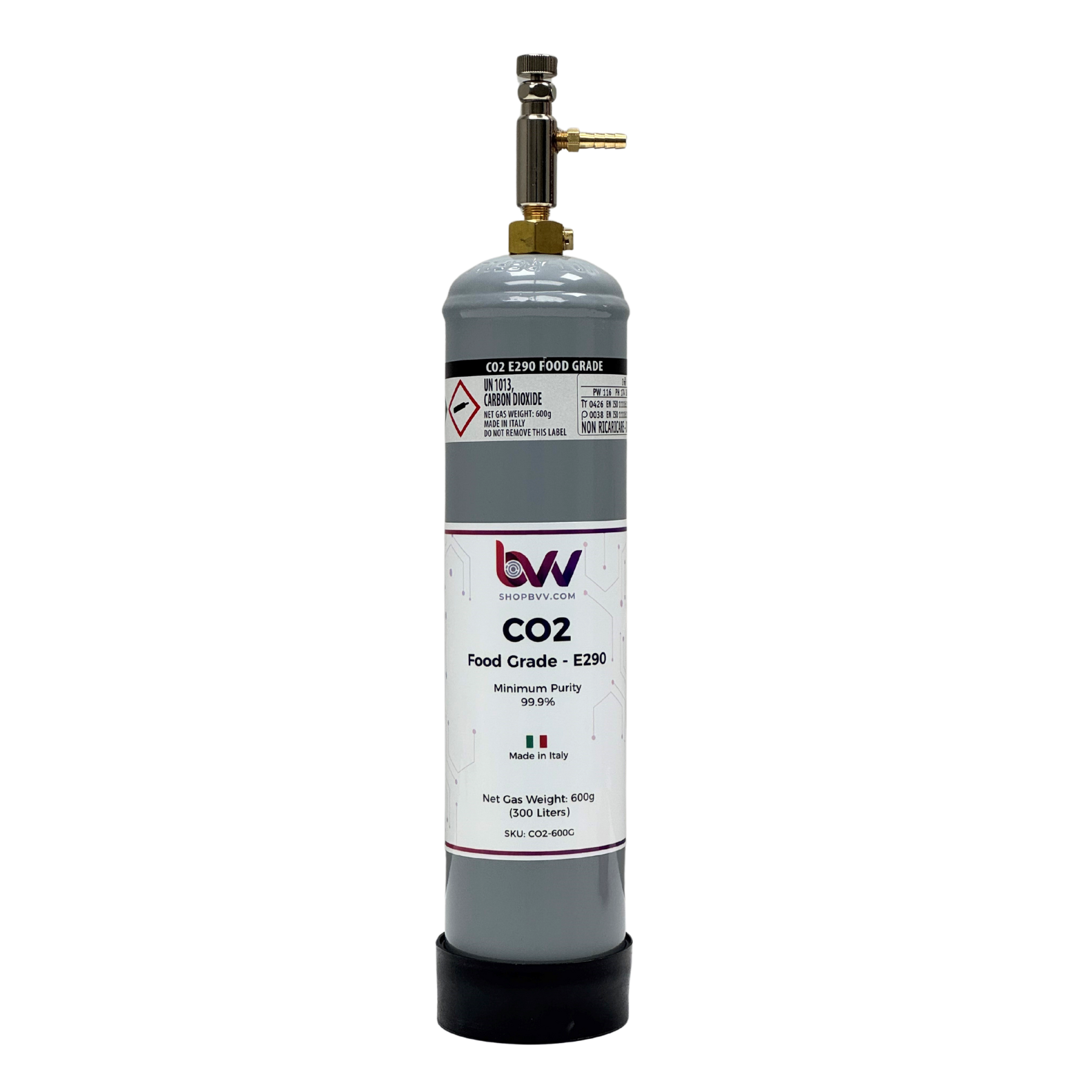 CO2 Tank Filled, 600g E290 Food Grade – BVV
