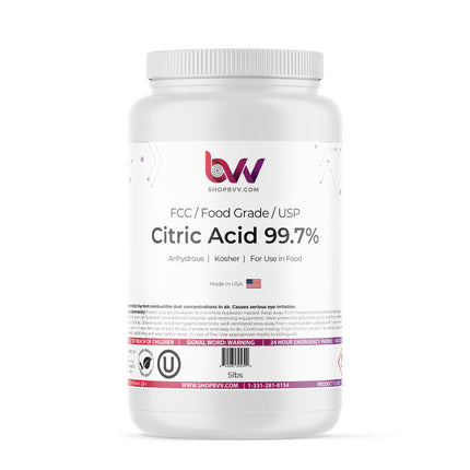 Citric Acid 97% USA - High Purity - Anhydrous FCC, USP, Kosher