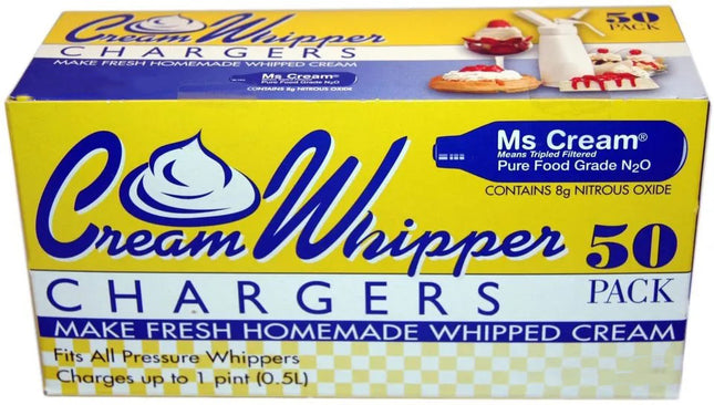 Ms Cream 8g Food Grade Nitrous Oxide Charger 99.5% Pure Triple Filtered