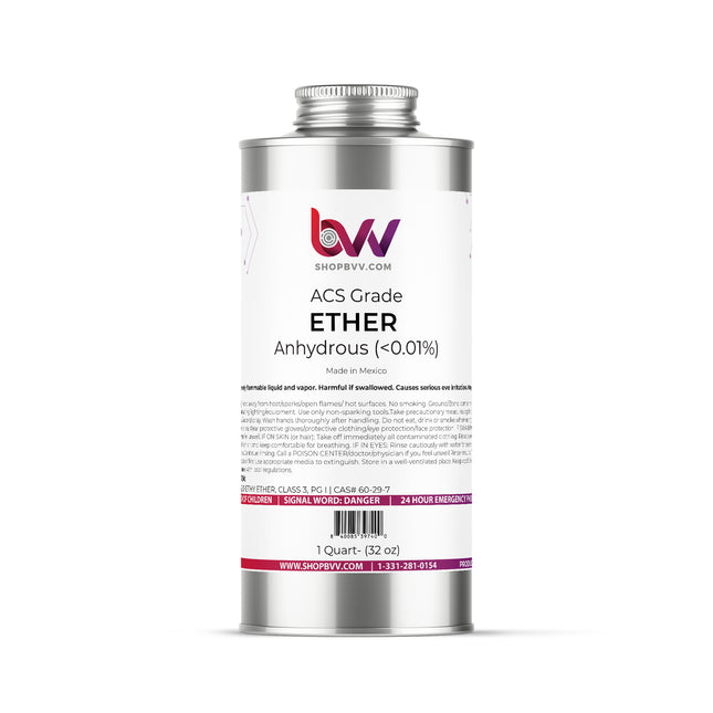 Ethyl Ether Anhydrous (<0.01% water) ACS GRADE