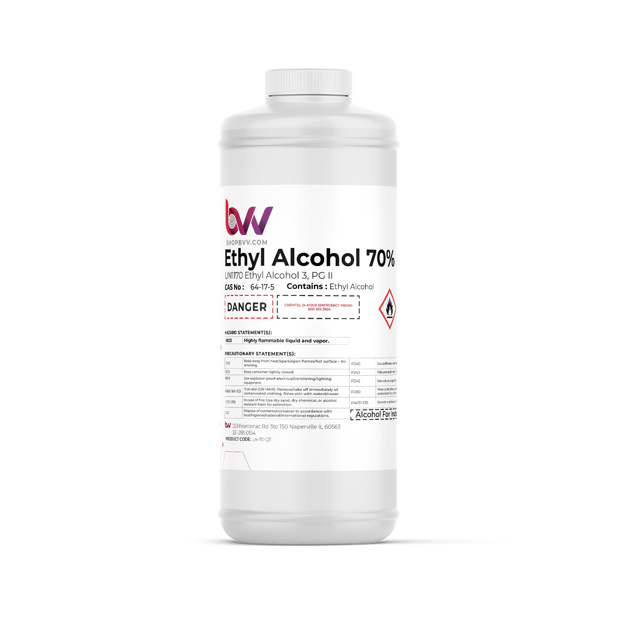 BVV™ Ethyl Alcohol 70% - USP 140 Proof