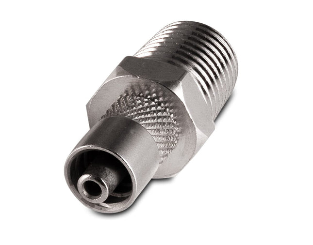 Male Luer to 1/4 NPT Male Nickle Plated Brass