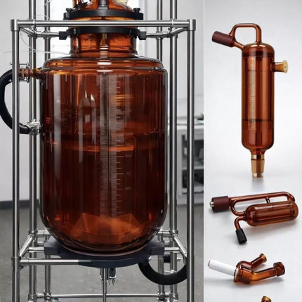 Glass Reactor Ai 50L Single Or Dual Jacketed Systems With Air Motor