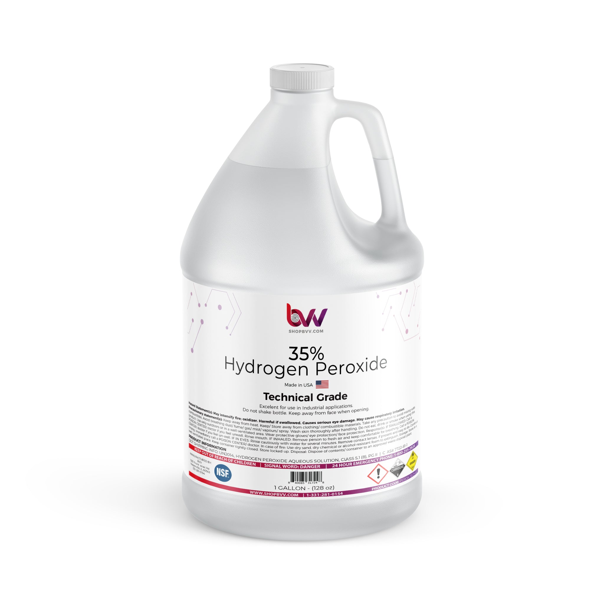 H2o2 Cleartech 35% Hydrogen Peroxide Tech Grade, NSF, H2O2 – BVV