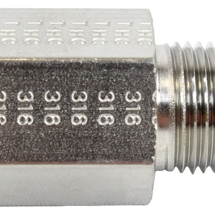 Pipe Reducing Adapter, 1/2-14 FNPT x 3/8-18 MNPT, 316 SS