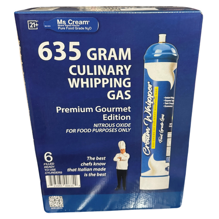 635G Ms. Cream Food-Grade Nitrous Oxide Tank 99.5% (635g / 321 liters) Made in Italy