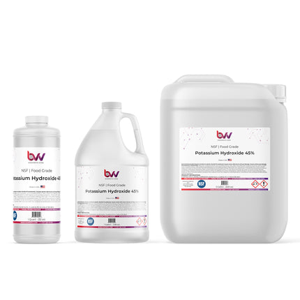 Liquid Potassium Hydroxide 45% - NSF Food Grade (KOH)